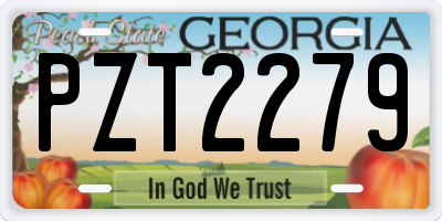 GA license plate PZT2279
