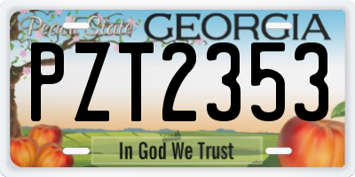 GA license plate PZT2353