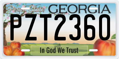 GA license plate PZT2360