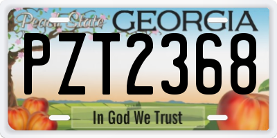GA license plate PZT2368