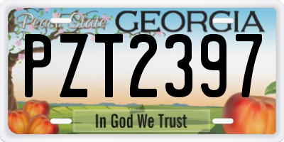 GA license plate PZT2397