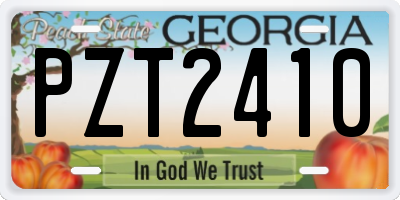 GA license plate PZT2410