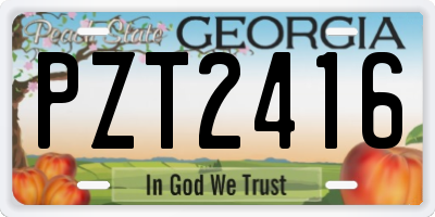 GA license plate PZT2416