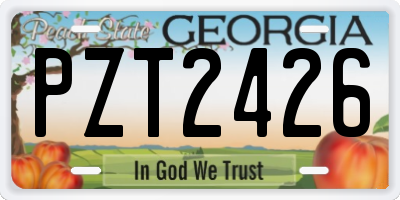 GA license plate PZT2426