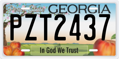 GA license plate PZT2437