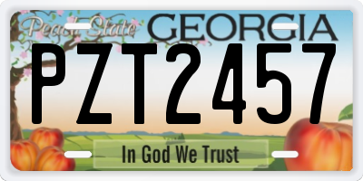 GA license plate PZT2457