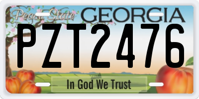 GA license plate PZT2476