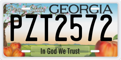 GA license plate PZT2572