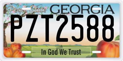 GA license plate PZT2588