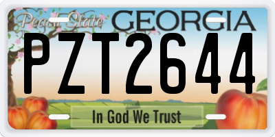 GA license plate PZT2644