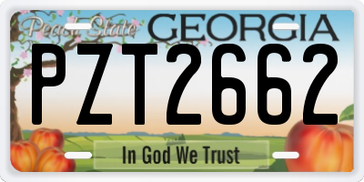GA license plate PZT2662