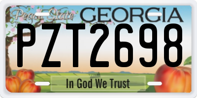 GA license plate PZT2698