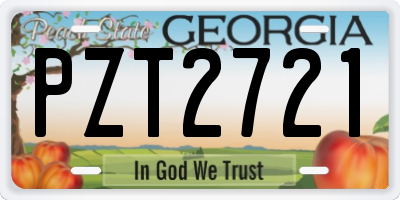 GA license plate PZT2721