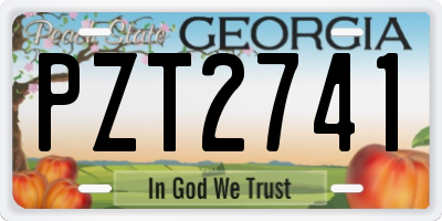GA license plate PZT2741