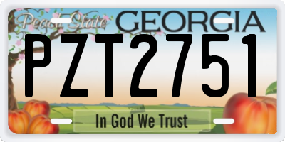GA license plate PZT2751