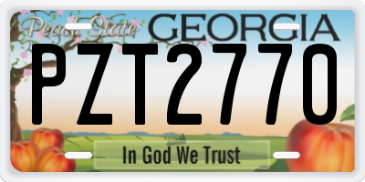 GA license plate PZT2770