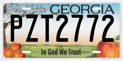 GA license plate PZT2772