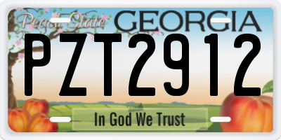 GA license plate PZT2912