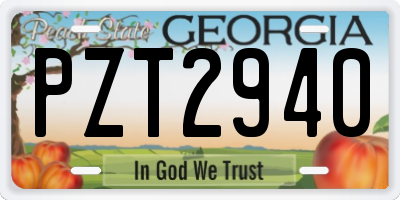GA license plate PZT2940