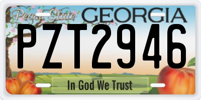 GA license plate PZT2946