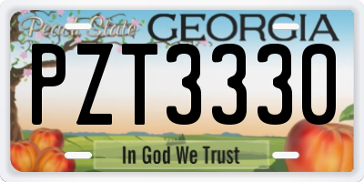GA license plate PZT3330