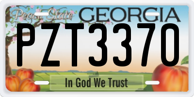 GA license plate PZT3370