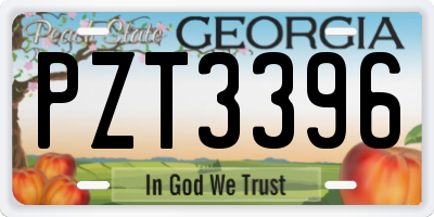 GA license plate PZT3396