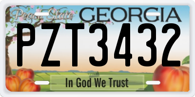 GA license plate PZT3432
