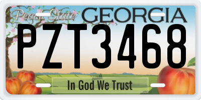GA license plate PZT3468