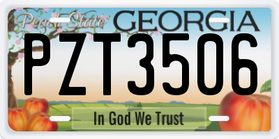 GA license plate PZT3506