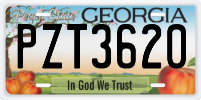 GA license plate PZT3620