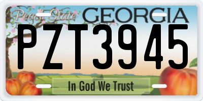 GA license plate PZT3945