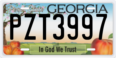 GA license plate PZT3997