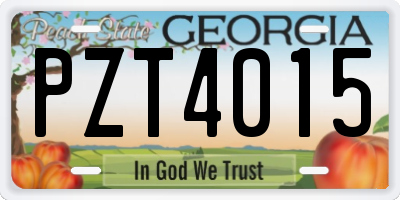 GA license plate PZT4015