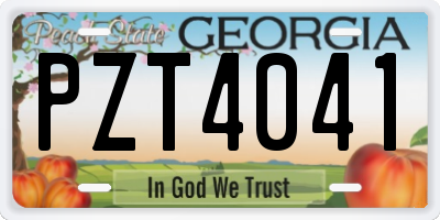 GA license plate PZT4041