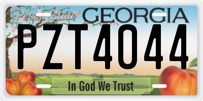 GA license plate PZT4044