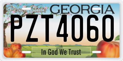 GA license plate PZT4060