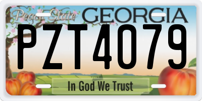 GA license plate PZT4079