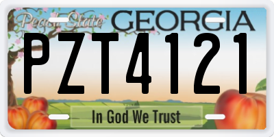 GA license plate PZT4121