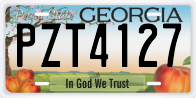 GA license plate PZT4127