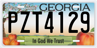 GA license plate PZT4129