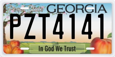 GA license plate PZT4141