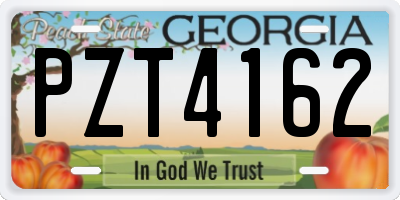 GA license plate PZT4162