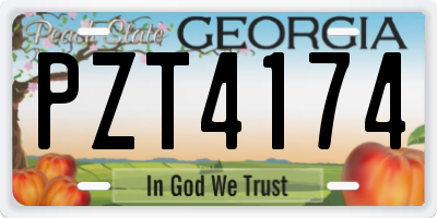 GA license plate PZT4174