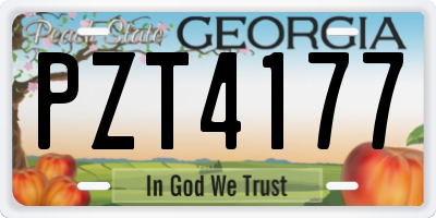 GA license plate PZT4177