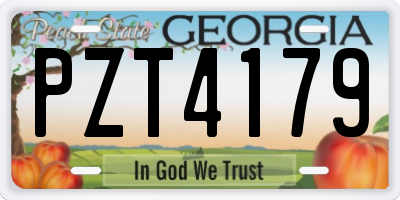 GA license plate PZT4179