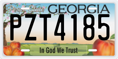 GA license plate PZT4185