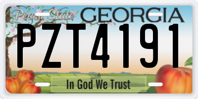 GA license plate PZT4191