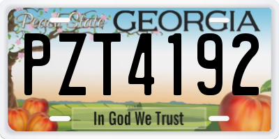 GA license plate PZT4192