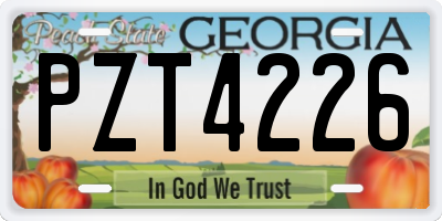GA license plate PZT4226